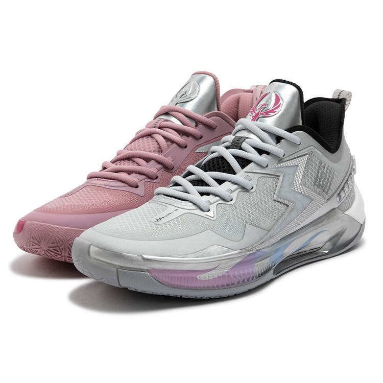 361° BIG3 5.0 Quick PRO Basketball Shoes Men's Low Top Silver White/Obsidian Black