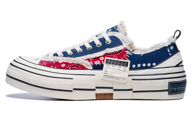 XVESSEL VESSEL G.o.p. Lows 'Redxblue Paisley' Low top Canvas Shoes Unisex Red Blue