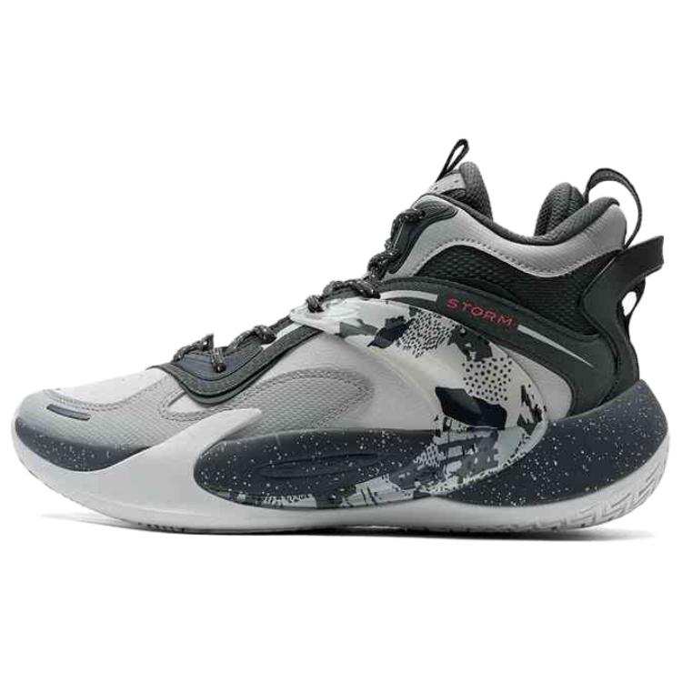 XTEP Wind TD Cushioning Slip Resistant High top Basketball Shoes Men's Gray Black