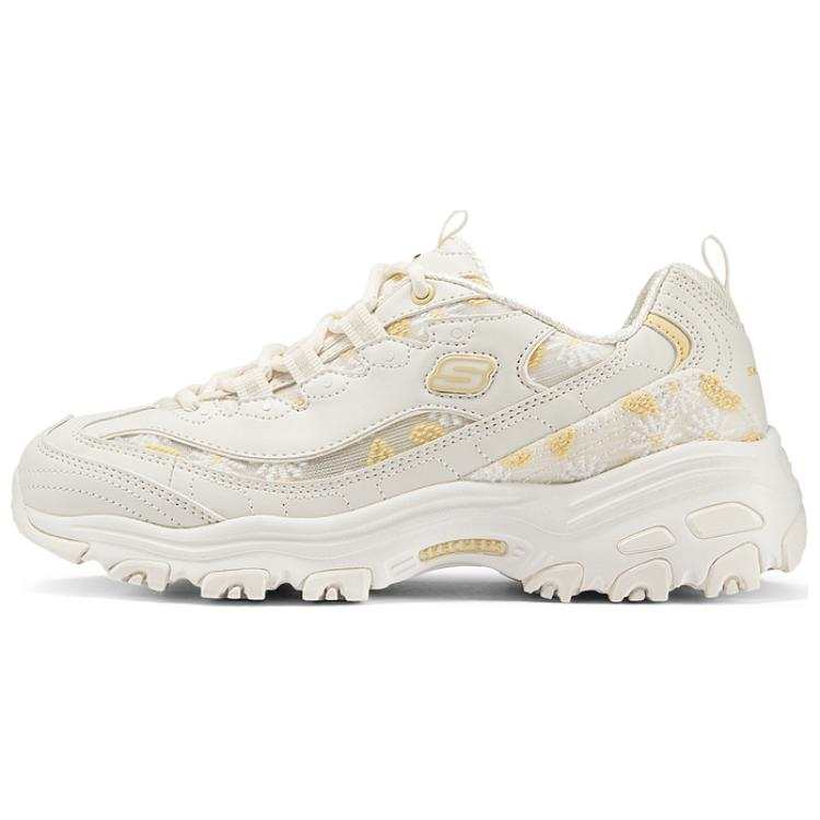 Skechers D'Lites 1.0 Flower Sea Bear Cushioning Height Increasing Low top Chunky Sneakers Women's Yellow Daisy