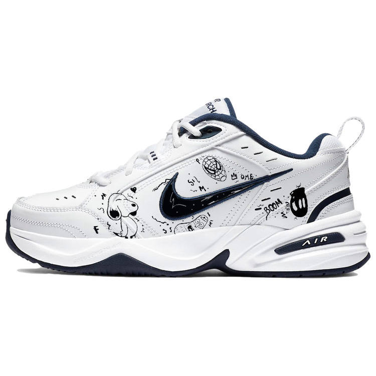 Nike Nike Air Monarch 4 Cushioning Slip Resistant Low top Chunky Sneakers Unisex White Blue