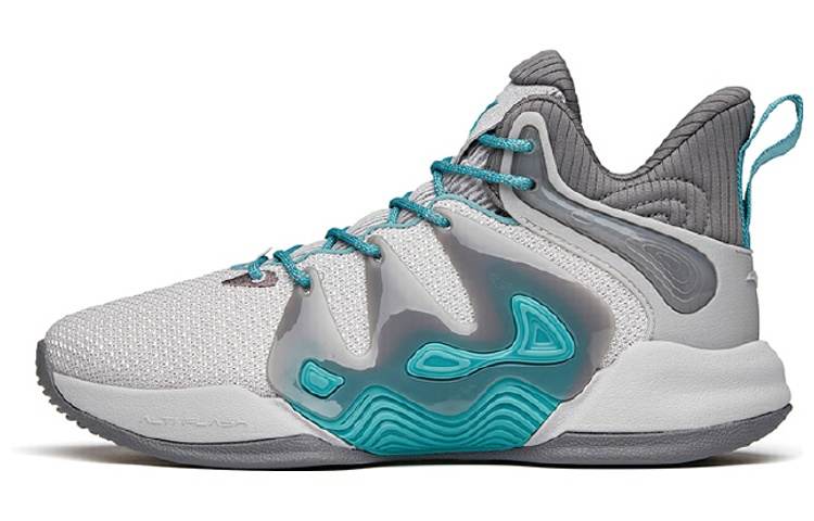 Anta Mountain 1 Fabric Cushioning Slip Resistant Abrasion Resistant Mid top Basketball Shoes Men's Floating Cloud Gray