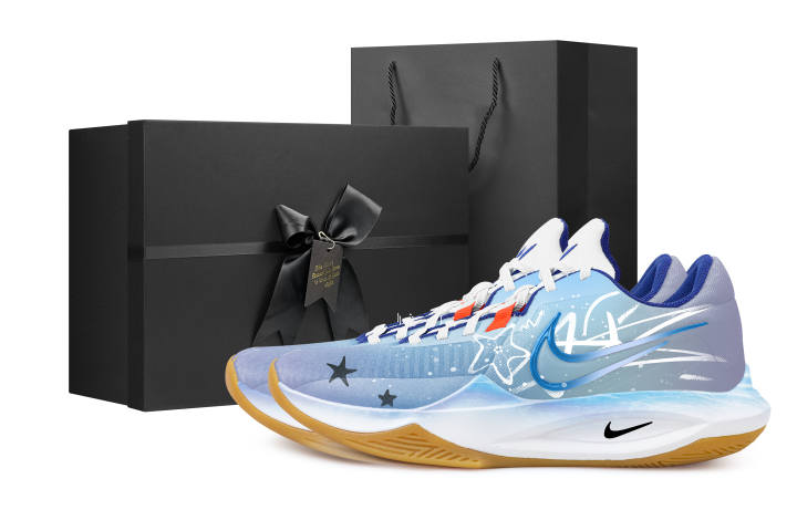 Nike Nike Precision 6 Blue Ocean Black Box Fabric Slip Resistant Abrasion Resistant Low top Basketball Shoes Men's Sky Blue