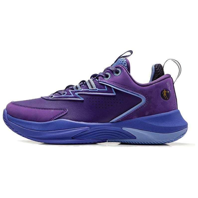 QIAODAN Slip Resistant Abrasion Resistant Slip Resistant Abrasion Resistant Low top Basketball Shoes Men's Purple