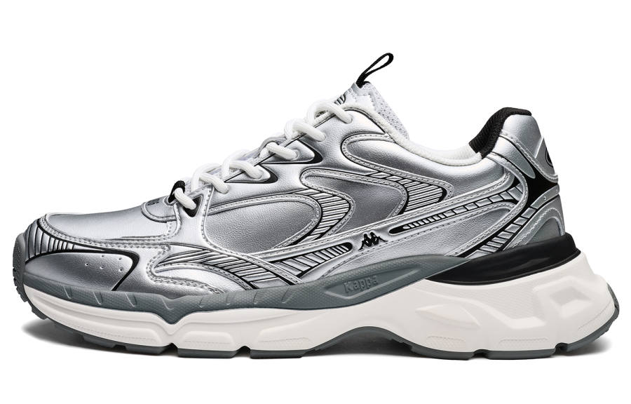 Kappa Slip Resistant Abrasion Resistant Slip Resistant Abrasion Resistant Low top Chunky Sneakers Unisex Silver