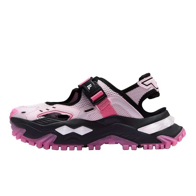 FILA FUSION Bianco Textile, Synthetic Leather Comfortable And Trendy Beach Sandals Women's Pink