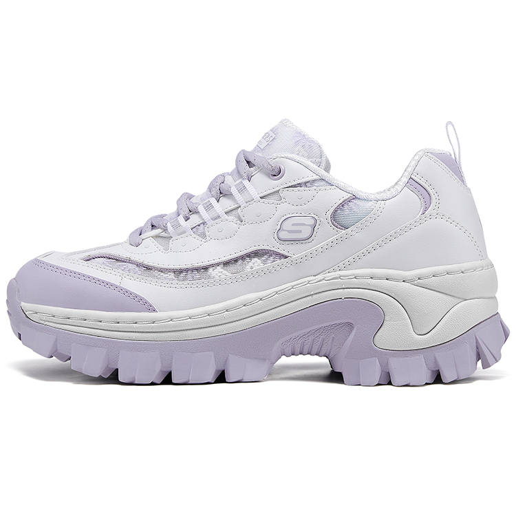 Skechers HI RYZE Lace Platform Shoes Low top Chunky Sneakers Women's White Purple