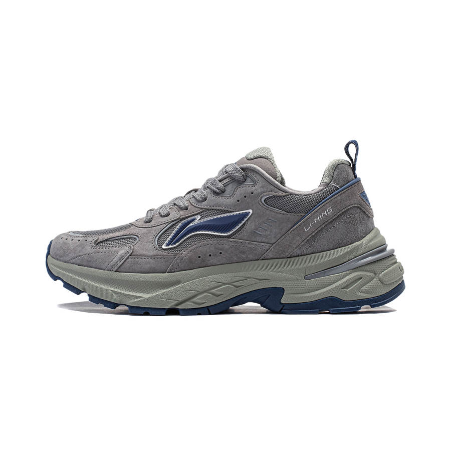 Li-Ning Li Ning Beicheng Cushioning Slip Resistant Abrasion Resistant Support Low top Chunky Sneakers Women's Gray Black