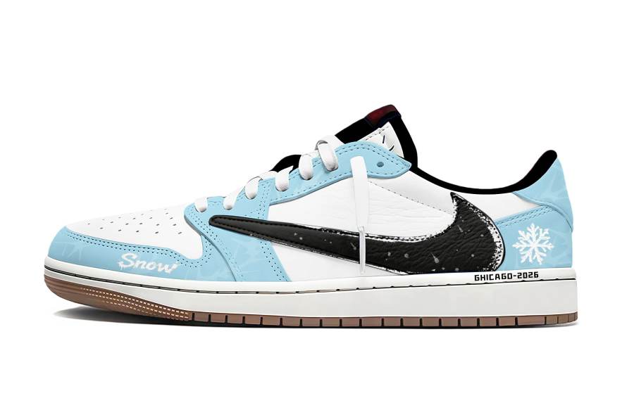 Jordan Travis Scott x Jordan Air Jordan 1 Blue White Travis Scott X AJ1 Low Cushioning Low top