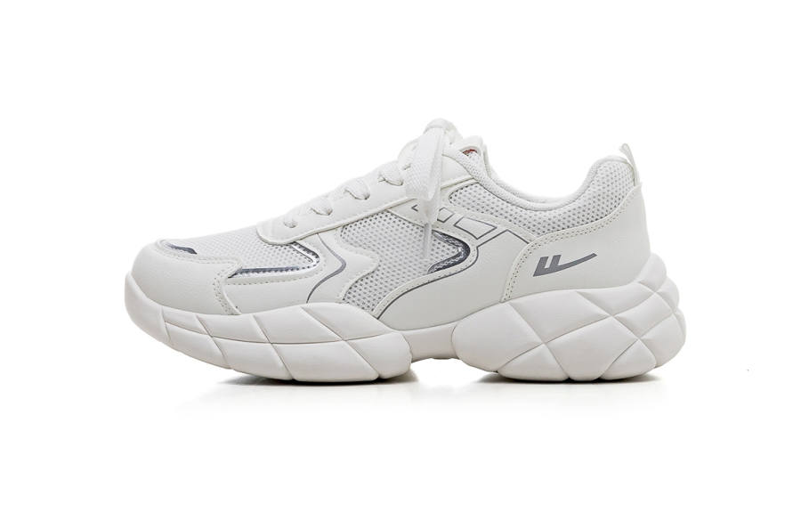 Warrior Breathable Abrasion Resistant Breathable And Wear resistant High top Chunky Sneakers Women's White Gray