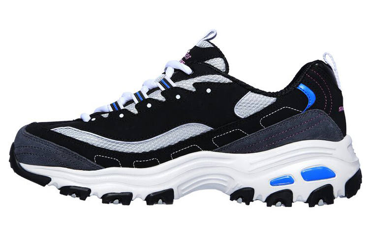 Skechers D Lites Low Top Running Shoes Black/Blue Women's