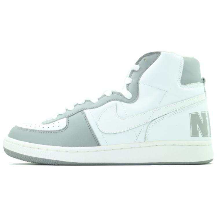 Nike Nike Terminator Slip Resistant Abrasion Resistant Mid top Basketball Shoes Men's White Gray