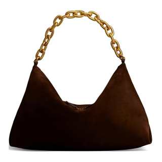 KHAITE Suede One Shoulder Handbag Women's Coffee