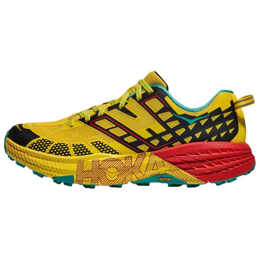HOKA ONE ONE SPEEDGOAT 2 Trail Running Shoes Unisex Yellow Black