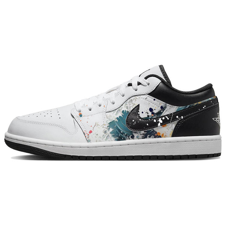 Jordan Jordan Air Jordan 1 Ukiyo E, Splashing Ink, Waves Abrasion Resistant Slip Resistant Abrasion Resistant Slip Resistant