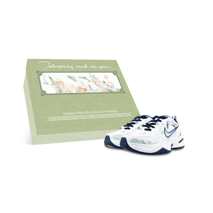 Nike Nike Air Monarch 4 Slip Resistant Low top Chunky Sneakers Unisex White Green