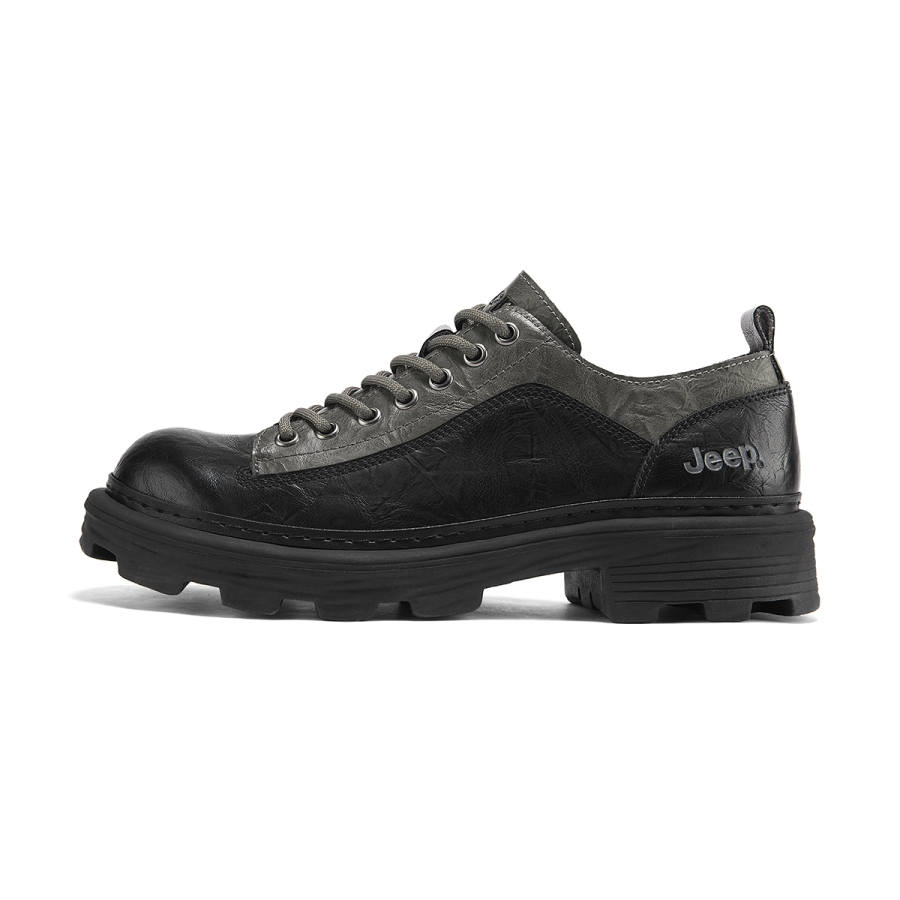 Jeep Leisure Collection Cow Split Leather Men's Casual Shoes Men's Black Coffee