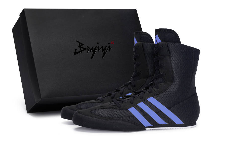 Adidas Adidas Box Hog 2.0 Abrasion Resistant Abrasion Resistant High top Training Shoes Unisex Black Blue