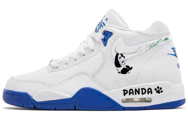 Nike Nike Flight Legacy Fashion Abrasion Resistant Abrasion Resistant Mid top Vintage Basketball Shoes Men's White Blue