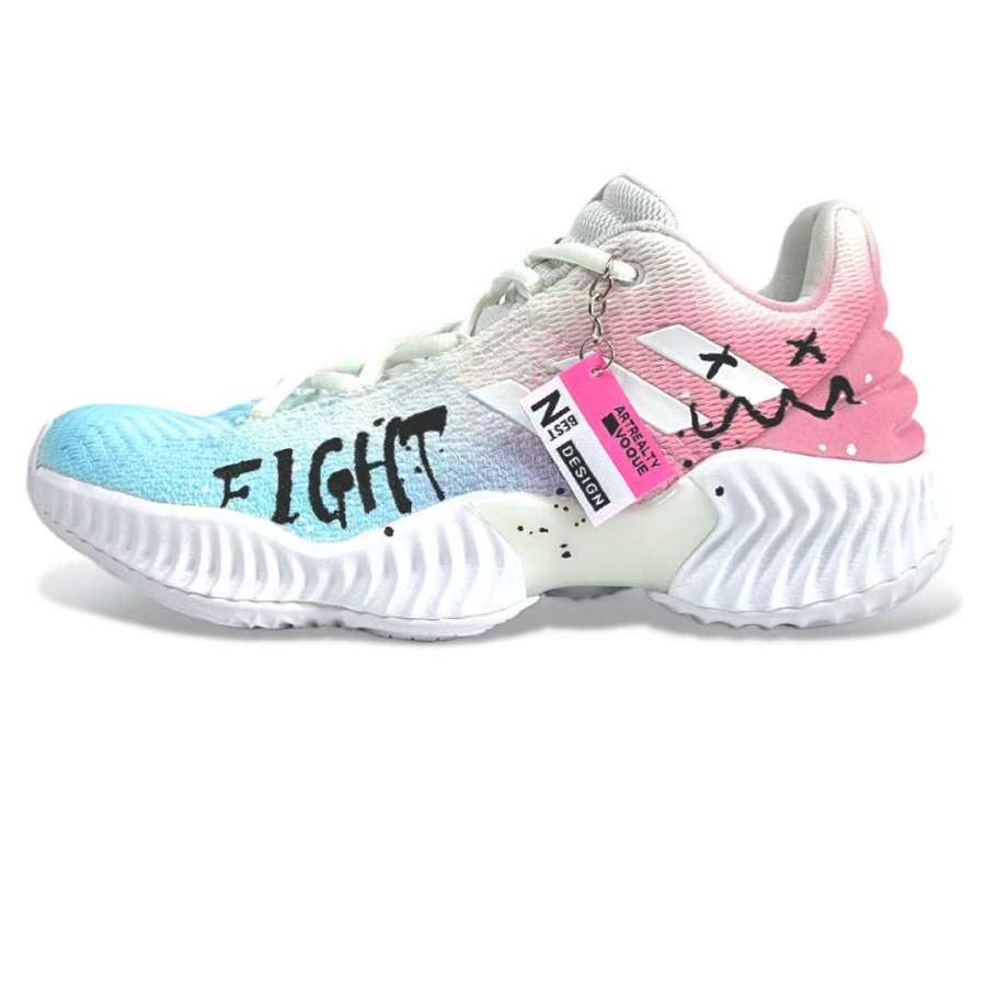 Adidas Adidas Pro Bounce 2018 Cushioning Slip Resistant Cushioning Slip Resistant Low top Basketball Shoes Men's Blue Pink