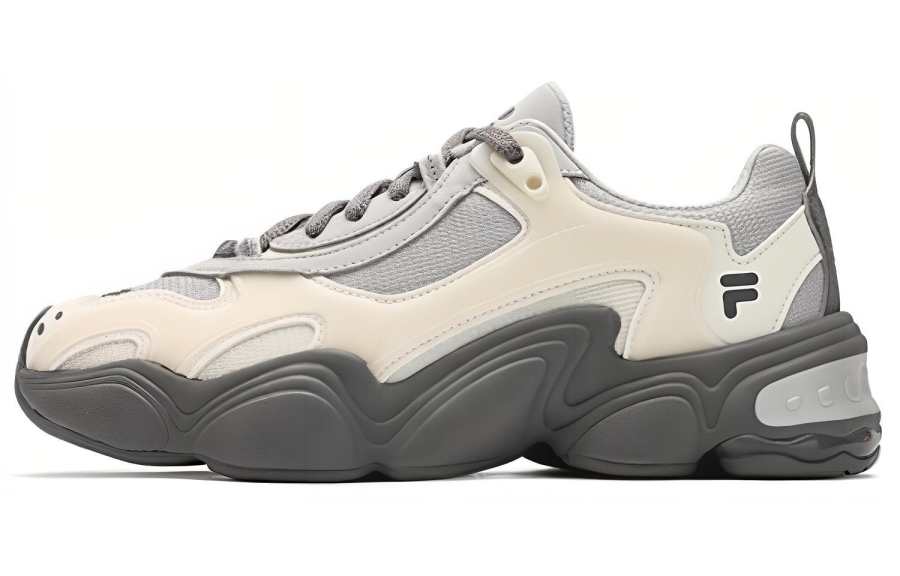 FILA FUSION TENACITY Textile, Synthetic Leather Low top Chunky Sneakers Women's Gray White