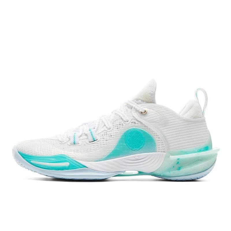 PEAK Flash 6 Cushioning Slip Resistant Abrasion Resistant Breathable Low top Basketball Shoes Men's White Green
