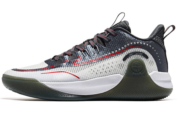 Erke Cushioning Slip Resistant Low top Basketball Shoes Men's Black White