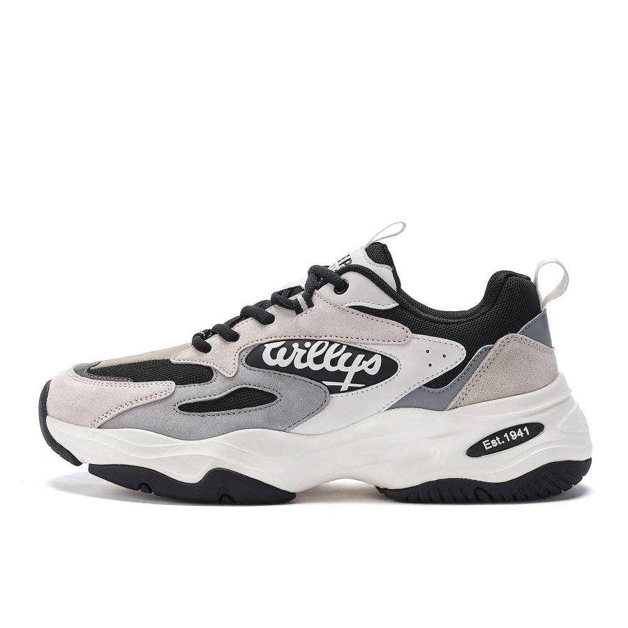 JEEP SPIRIT Lightweight Abrasion Resistant Breathable Low top Chunky Sneakers Men's Light Sandy