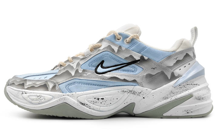 Nike Nike M2K Tekno White Low top Chunky Sneakers Unisex Cobalt Blue