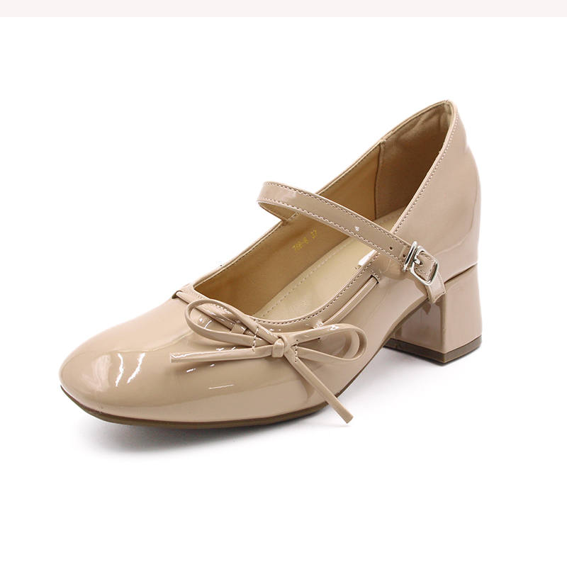 WALIBU Patent Leather Chunky Heel Mary Jane Shoes Women's