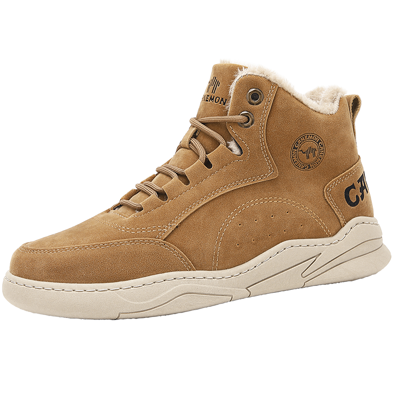 LINGHANGLUOTUO High Top Men's Shoes Winter Thickened And Fleece Lined, Sports British Casual Vintage Thermal Waterproof