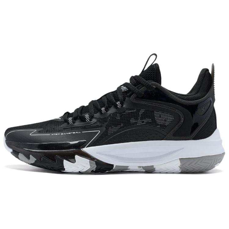 XTEP Abrasion Resistant Abrasion Resistant Low top Basketball Shoes Men's Black White