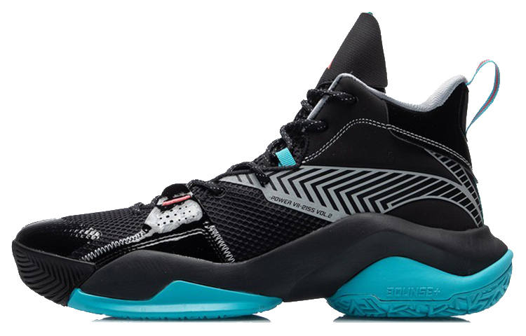 Li-Ning Li Ning Power 7 V2 Basketball Shoes Men's High Top Black/Blue