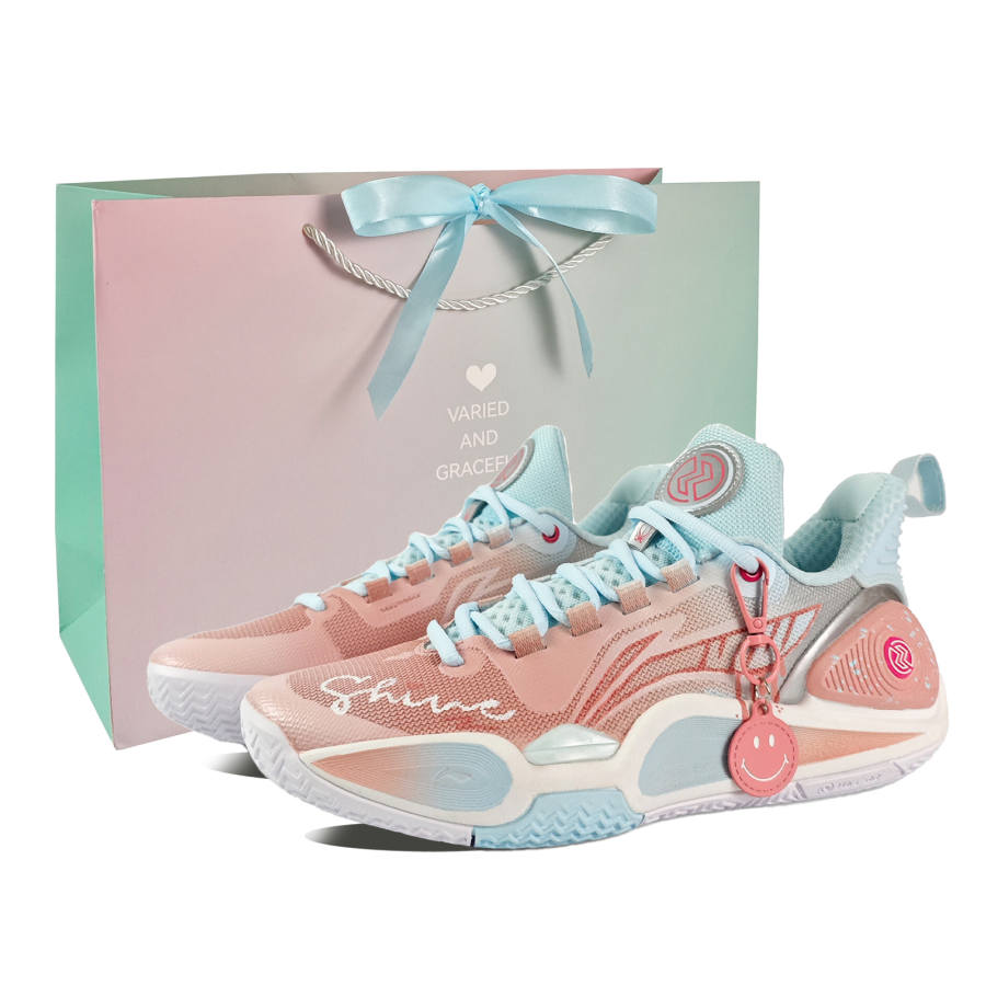 Li-Ning Li Ning Cushioning Slip Resistant Abrasion Resistant Low top Basketball Shoes Men's Pink