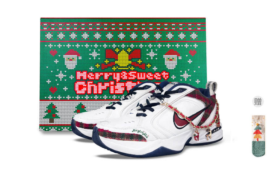 Nike Nike Air Monarch 4 Lightweight Abrasion Resistant Low top Chunky Sneakers Unisex Red White