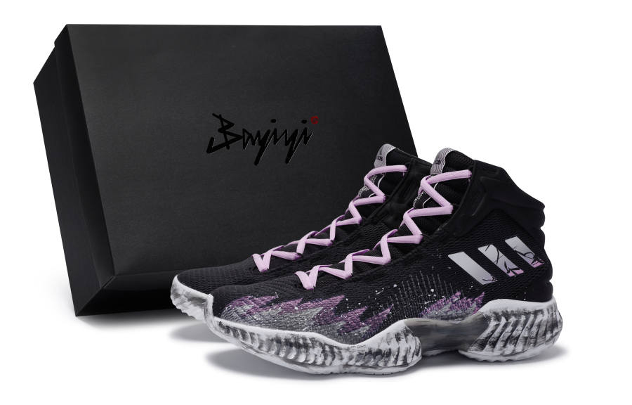 Adidas Adidas Pro Bounce 2018 811 Manufacturing, Bleach Descends Purple, Special Shoe Box Mid top Basketball Shoes Men's