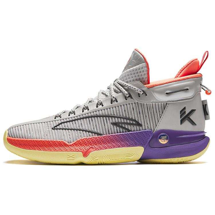 Anta KT9 Comfortable Cushioning, Wear Resistant Low top Basketball Shoes Men's Gray orange purple