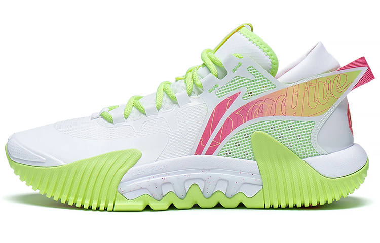 Li-Ning Li Ning Badfive 2 Low Basketball Shoes Men's Low Top Standard White/Neon Yellow Green