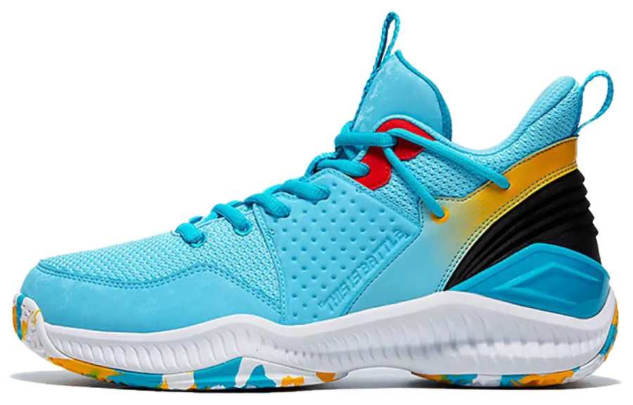 QIAODAN Cushioning Abrasion Resistant Slip Resistant Lightweight Low top Basketball Shoes Men's Sky Blue