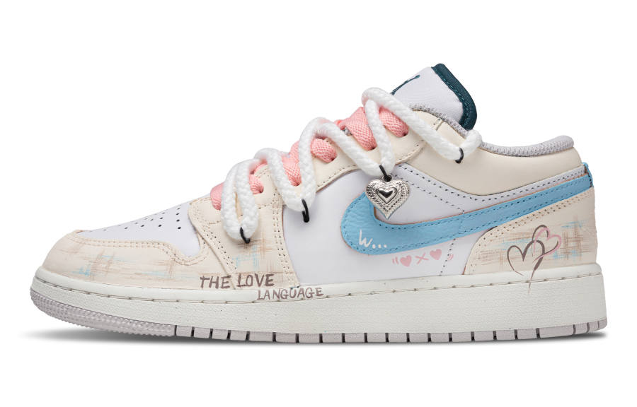 Jordan Jordan Air Jordan 1 Love Confession Slip Resistant Abrasion Resistant Slip Resistant Abrasion Resistant Low top