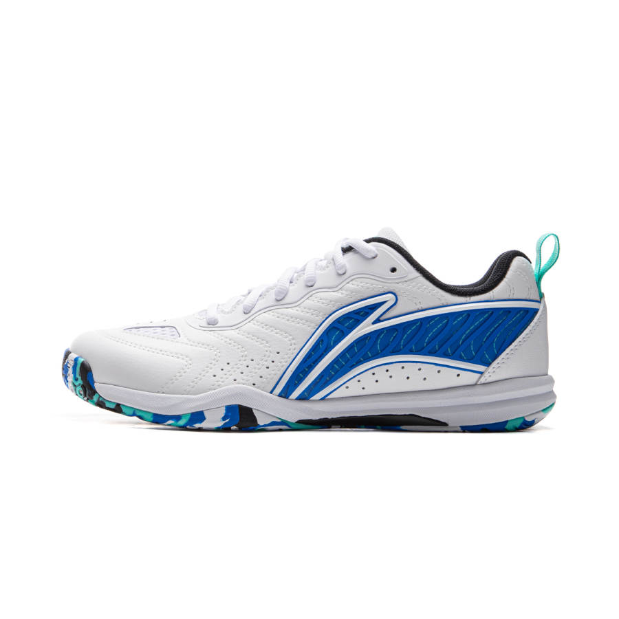Li-Ning Li Ning Training Scenario Low top Table Tennis Shoes Unisex Standard White Glossy Finish Blue
