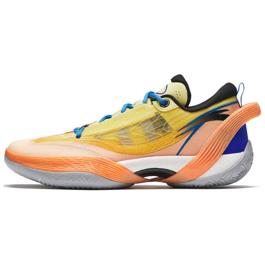 Anta Three point Rain1.0 Cushioning Slip Resistant Low top Basketball Shoes Men's Yellow Orange