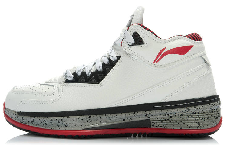 Li-Ning Li Ning WOW 2 Basketball Shoes Men's Mid Top White Black Gray
