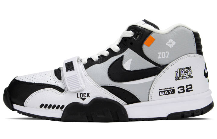 Nike Nike Air Trainer 1 Mid top Training Shoes Men's Black White Gray
