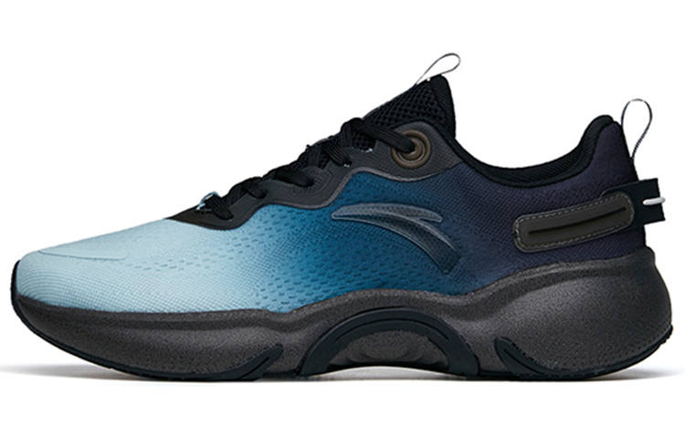 Anta Cushioning Slip Resistant Abrasion Resistant Breathable Low top Running Shoes Men's Blue Black