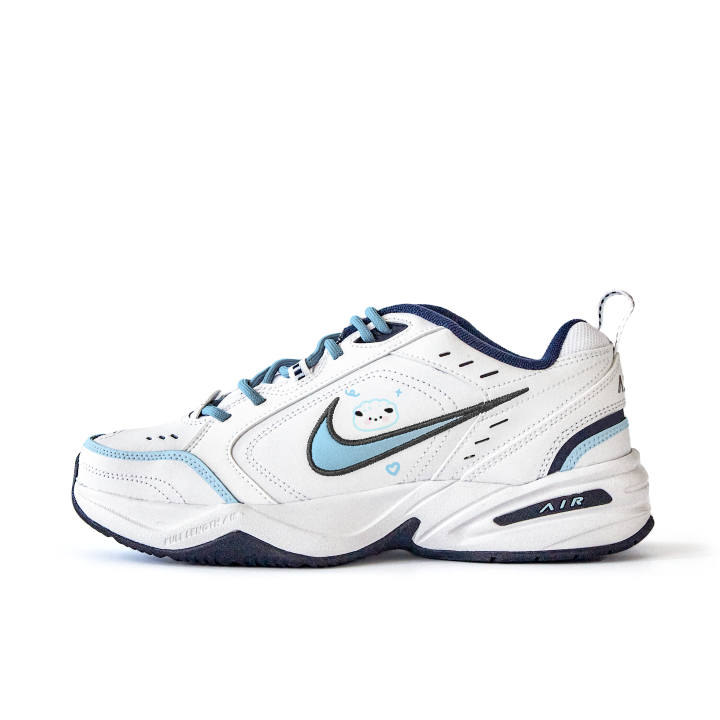 Nike Nike Air Monarch 4 West Wind Plateau Slip Resistant Abrasion Resistant Low top Chunky Sneakers Unisex White Blue