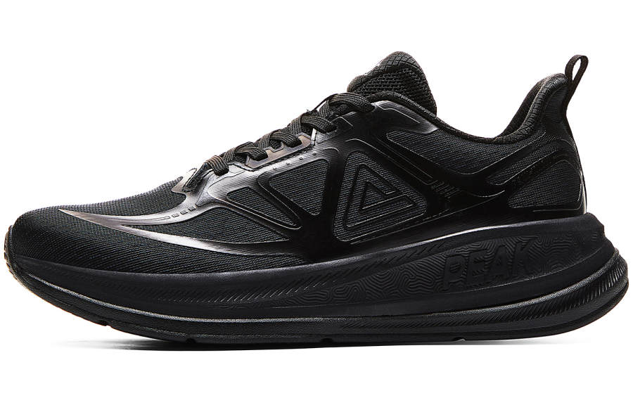 PEAK 24 Hours1.0 Cushioning Breathable Lightweight Rebound Low top Running Shoes Men's All Black