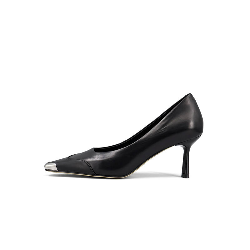 ZSBELLA Top Grain Cow Leather Slim Heel High Heels 7cm Women's