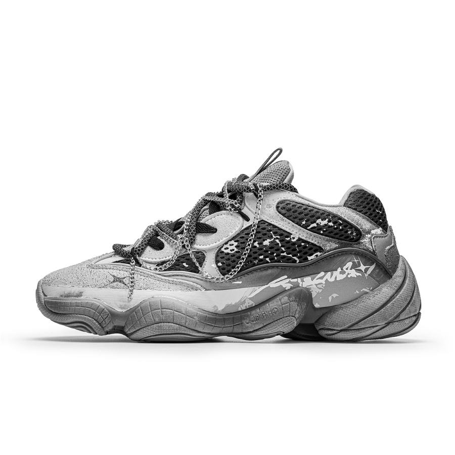 Adidas Adidas Yeezy 500 Blank Signal Slip Resistant Slip Resistant Low top Chunky Sneakers Unisex Black Gray