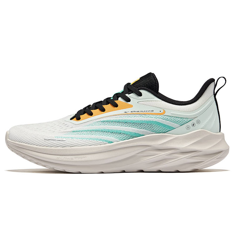 Erke Cushioning Rebound Lightweight Breathable Low top Running Shoes Men's Microcrystal White Jade Green